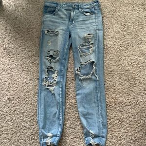 American Eagle Destressed mom jeans